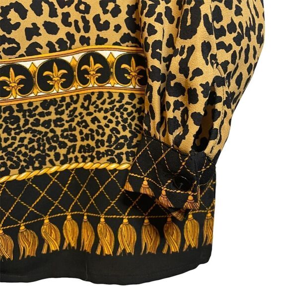ANNA and Frank Blouse Leopard Print 80’s Vintage Button Down Womens S - Picture 7 of 8